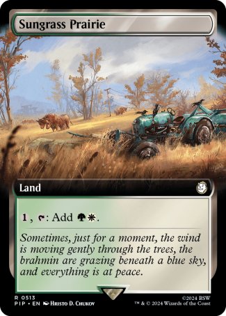 (513) Magic The Gathering Universes Beyond: Fallout: Extras Single: Sungrass Prairie (V.1)  Rare