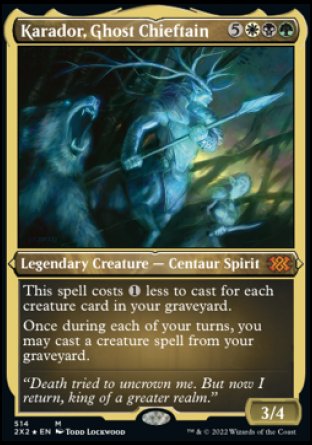 (514) Magic The Gathering Double Masters 2022: Extras Single: Karador, Ghost Chieftain Holo Mythic