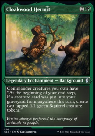 (514) Magic The Gathering Commander Legends: Battle for Baldur's Gate: Extras Single: Cloakwood Hermit (V.1) Holo Uncommon