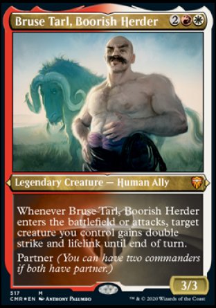 (517/361) Magic The Gathering Commander Legends: Extras Single: Bruse Tarl, Boorish Herder Holo Mythic