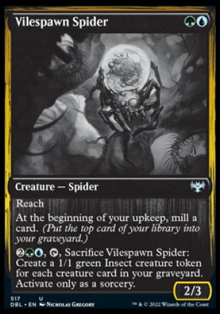 (517) Magic The Gathering Innistrad: Double Feature Single: Vilespawn Spider Holo Uncommon