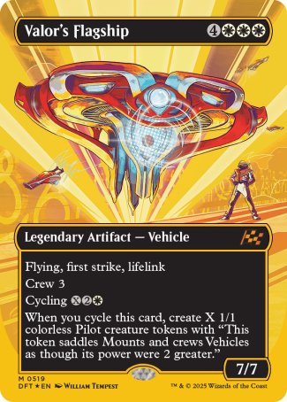 (519) Magic The Gathering Aetherdrift: First-Place Single: Valor's Flagship (V.2)  Mythic