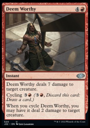 (520) Magic The Gathering Jumpstart 2022 Single: Deem Worthy  Uncommon
