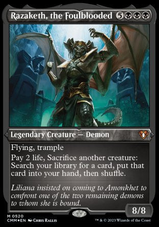 (520) Magic The Gathering Commander Masters: Extras Single: Razaketh, the Foulblooded  Mythic