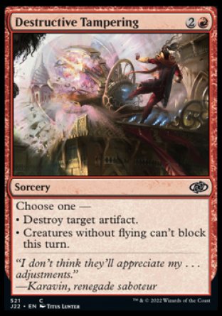 (521) Magic The Gathering Jumpstart 2022 Single: Destructive Tampering  Common