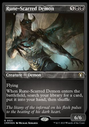 (521) Magic The Gathering Commander Masters: Extras Single: Rune-Scarred Demon  Rare