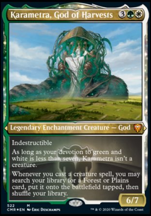 (522/361) Magic The Gathering Commander Legends: Extras Single: Karametra, God of Harvests  Mythic