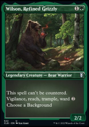 (522) Magic The Gathering Commander Legends: Battle for Baldur's Gate: Extras Single: Wilson, Refined Grizzly (V.1) Holo Uncommon