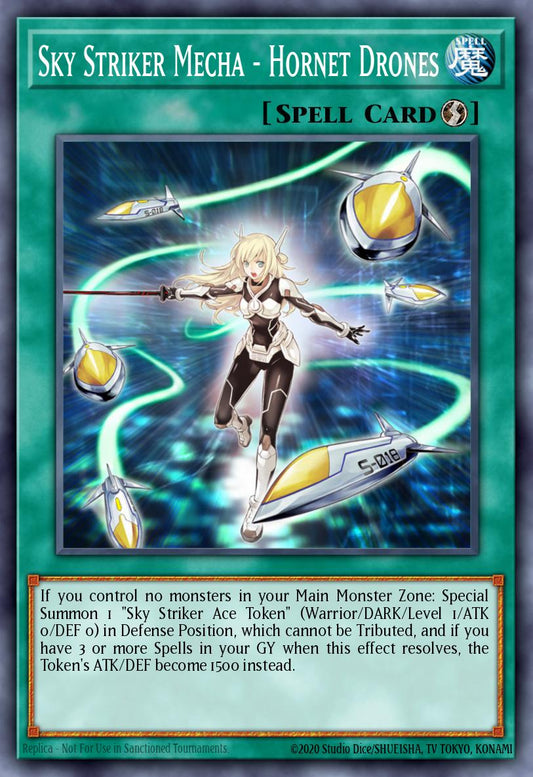 (263) YuGiOh TCG MP19: 2019 Gold Sarcophagus Tin Mega Pack Single: Sky Striker Mecha - Hornet Drones  Common