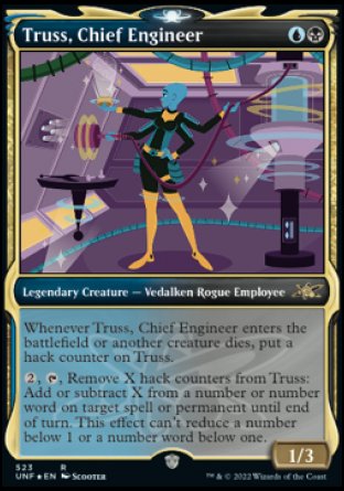 (523) Magic The Gathering Unfinity: Extras Single: Truss, Chief Engineer (V.3) Holo Rare