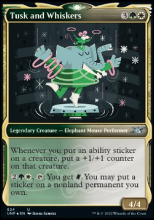 (524) Magic The Gathering Unfinity: Extras Single: Tusk and Whiskers (V.3) Holo Uncommon