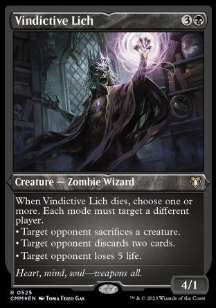 (525) Magic The Gathering Commander Masters: Extras Single: Vindictive Lich Holo Rare