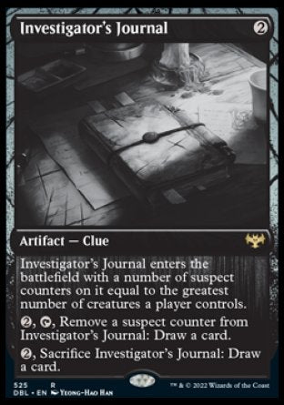 (525) Magic The Gathering Innistrad: Double Feature Single: Investigator's Journal  Rare