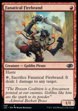 (528) Magic The Gathering Jumpstart 2022 Single: Fanatical Firebrand  Common