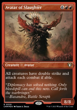 (529) Magic The Gathering Commander Masters: Extras Single: Avatar of Slaughter Holo Rare