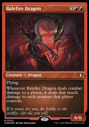 (530) Magic The Gathering Commander Masters: Extras Single: Balefire Dragon (V.1) Holo Mythic