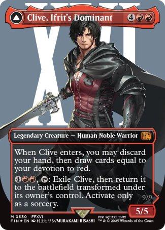 (530) Magic The Gathering Magic: The Gathering - FINAL FANTASY: Extras Single: Clive, Ifrit's Dominant // Ifrit, Warden of Inferno (V.4) Holo Mythic
