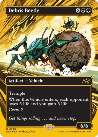 (530) Magic The Gathering Aetherdrift: First-Place Single: Debris Beetle (V.2)  Rare