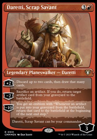 (531) Magic The Gathering Commander Masters: Extras Single: Daretti, Scrap Savant  Rare