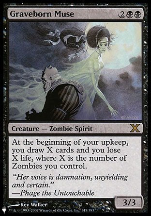 (145) Magic The Gathering The List Single: Graveborn Muse  Rare