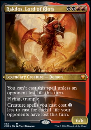 (532/361) Magic The Gathering Commander Legends: Extras Single: Rakdos, Lord of Riots  Mythic