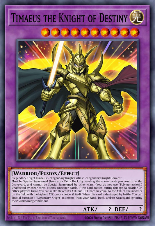 (054) YuGiOh TCG DLCS: Dragons of Legend: The Complete Series Single: Timaeus the Knight of Destiny (V.4 - Ultra Rare)  Ultra Rare
