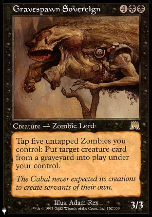 (152) Magic The Gathering The List Single: Gravespawn Sovereign  Rare