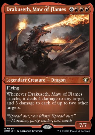 (535) Magic The Gathering Commander Masters: Extras Single: Drakuseth, Maw of Flames  Rare