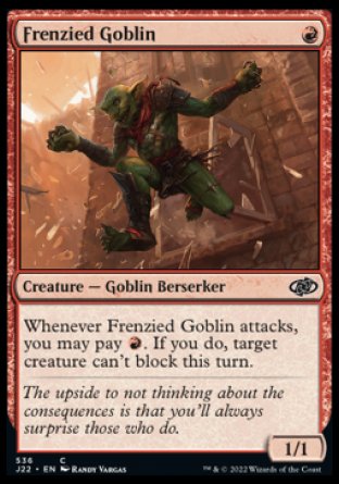 (536) Magic The Gathering Jumpstart 2022 Single: Frenzied Goblin  Common
