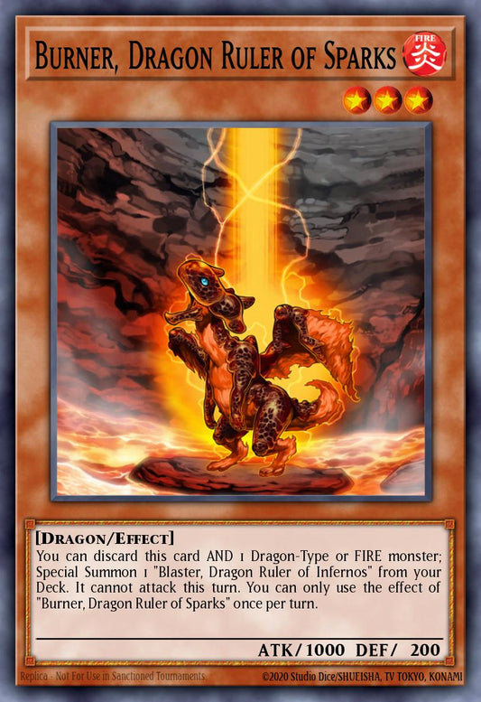 (256) YuGiOh TCG RA03: Quarter Century Bonanza Single: Burner, Dragon Ruler of Sparks (V.2 - Quarter Century Secret Rare)  Quarter Century Secret Rare