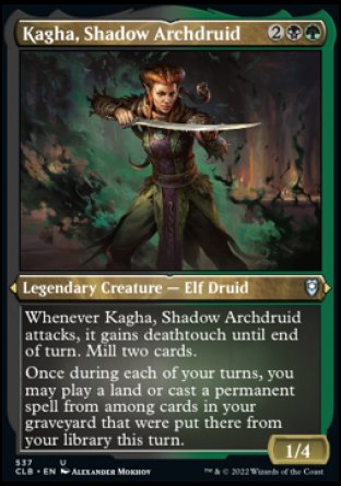 (537) Magic The Gathering Commander Legends: Battle for Baldur's Gate: Extras Single: Kagha, Shadow Archdruid (V.1) Holo Uncommon