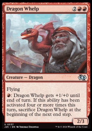 (537) Magic The Gathering Foundations Jumpstart Single: Dragon Whelp  Uncommon
