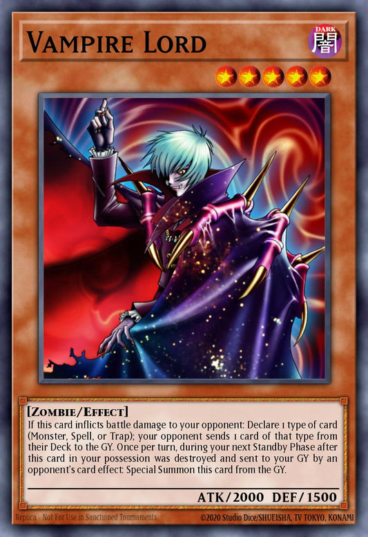 (000) YuGiOh TCG DCR: Dark Crisis Single: Vampire Lord (V.1 - Secret Rare)  Secret Rare