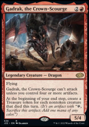 (538) Magic The Gathering Jumpstart 2022 Single: Gadrak, the Crown-Scourge  Rare