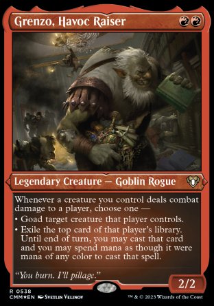 (538) Magic The Gathering Commander Masters: Extras Single: Grenzo, Havoc Raiser (V.1) Holo Rare