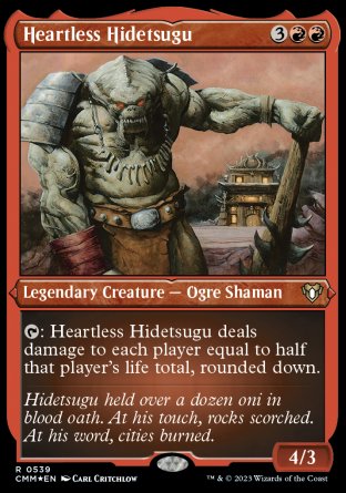 (539) Magic The Gathering Commander Masters: Extras Single: Heartless Hidetsugu  Rare