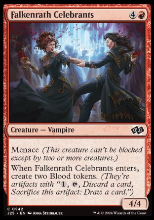 (542) Magic The Gathering Foundations Jumpstart Single: Falkenrath Celebrants  Common
