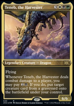 (543) Magic The Gathering Double Masters 2022: Extras Single: Teneb, the Harvester Holo Rare