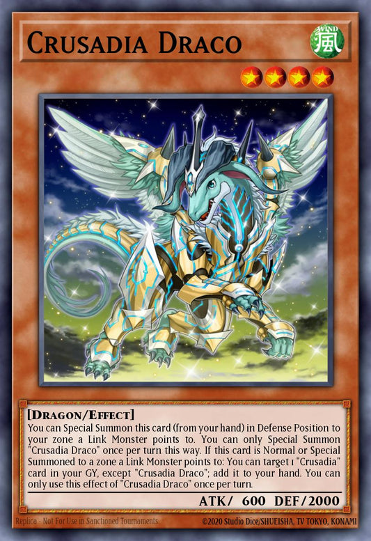 (080) YuGiOh TCG MP19: 2019 Gold Sarcophagus Tin Mega Pack Single: Crusadia Draco  Super Rare