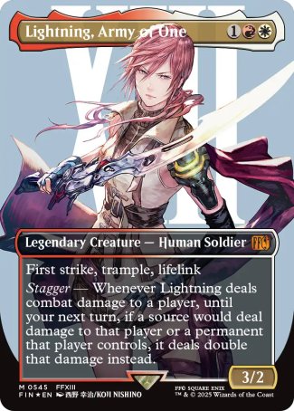 (545) Magic The Gathering Magic: The Gathering - FINAL FANTASY: Extras Single: Lightning, Army of One (V.4)  Mythic