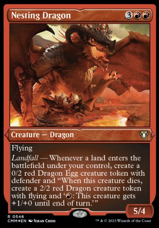 (546) Magic The Gathering Commander Masters: Extras Single: Nesting Dragon  Rare
