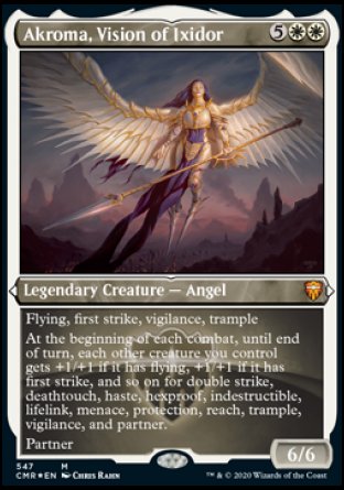 (547/361) Magic The Gathering Commander Legends: Extras Single: Akroma, Vision of Ixidor Holo Mythic