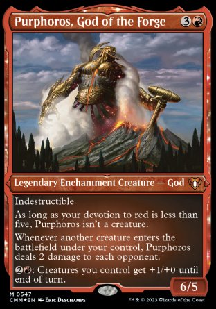 (547) Magic The Gathering Commander Masters: Extras Single: Purphoros, God of the Forge  Mythic