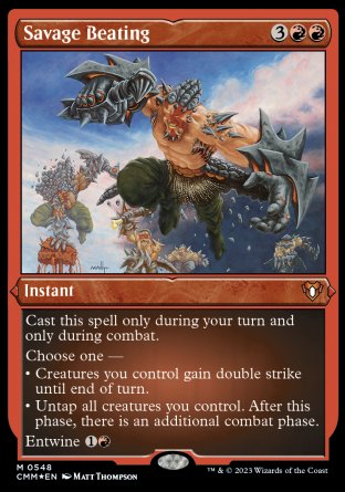 (548) Magic The Gathering Commander Masters: Extras Single: Savage Beating  Mythic