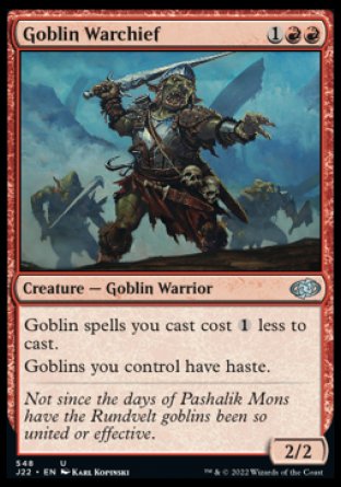 (548) Magic The Gathering Jumpstart 2022 Single: Goblin Warchief Holo Uncommon