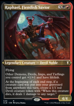(549) Magic The Gathering Commander Legends: Battle for Baldur's Gate: Extras Single: Raphael, Fiendish Savior (V.1)  Rare
