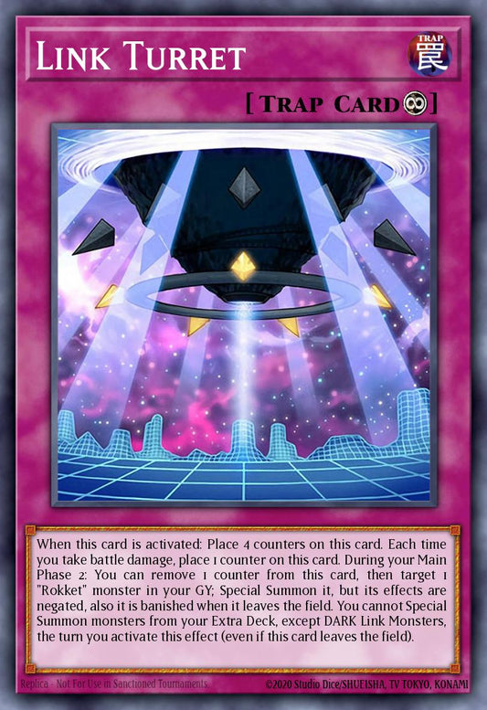 (127) YuGiOh TCG MP19: 2019 Gold Sarcophagus Tin Mega Pack Single: Link Turret  Common
