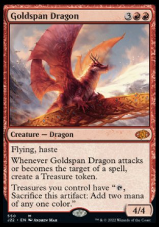 (550) Magic The Gathering Jumpstart 2022 Single: Goldspan Dragon  Mythic