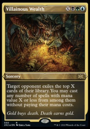 (550) Magic The Gathering Double Masters 2022: Extras Single: Villainous Wealth  Rare