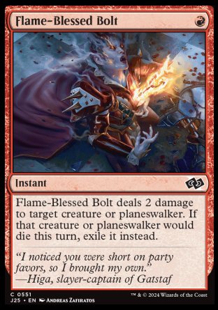 (551) Magic The Gathering Foundations Jumpstart Single: Flame-Blessed Bolt  Common